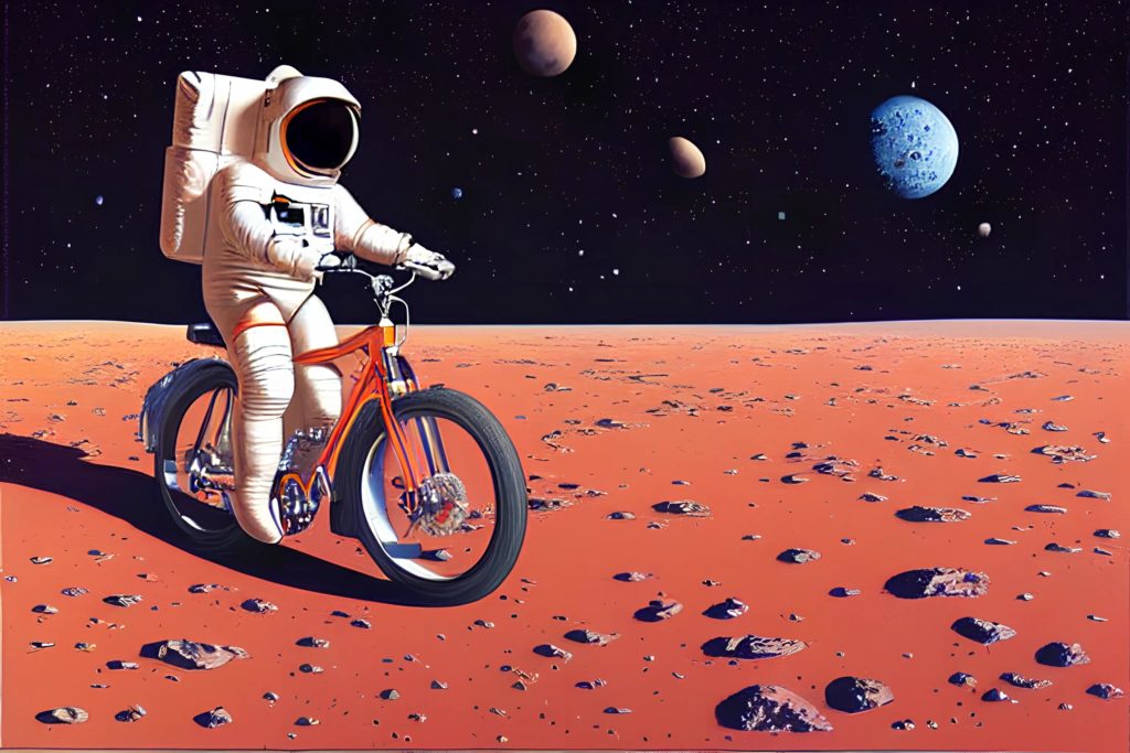 Astronaute a vélo