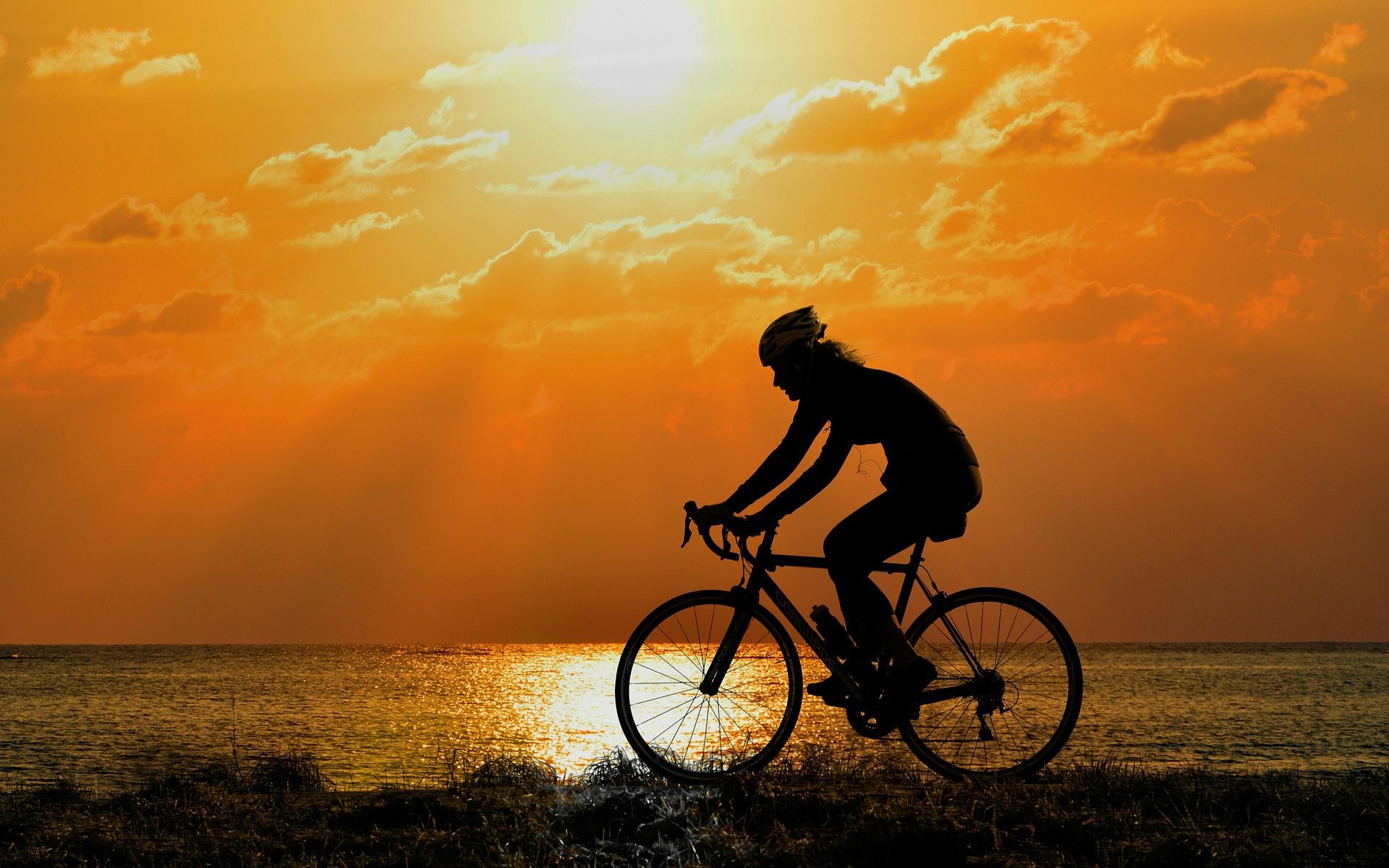 Sunset cyclist